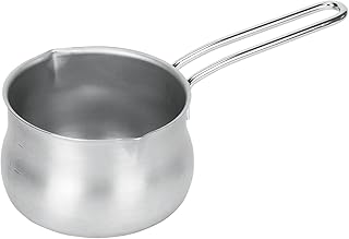 Pearl Metal HB-6325 Satina Milk Pan, 5.5 inches (14 cm), Urn Shape, Stainless Steel, With Scale, Made in Japan, Induction Compatible
