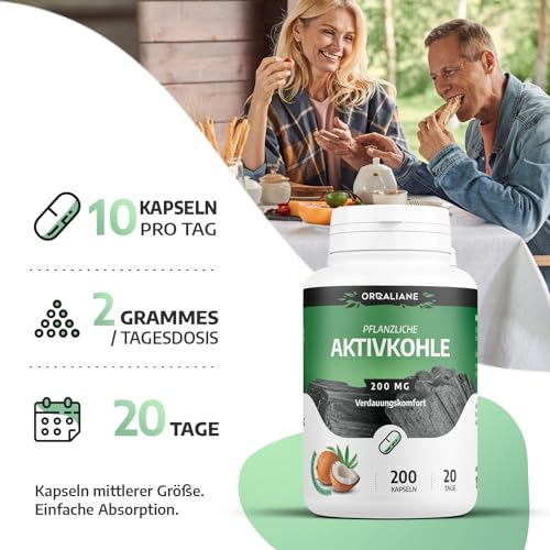 Aktivkohle-Kapseln SPN Aktive Kohle 200 mg 200 Kapseln
