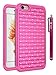 iPhone 6 Plus Case, iPhone 6 Plus Bling Case, Style4U Studded Rhinestone Crystal Bling Hybrid Armor Case Cover for iPhone 6 Plus 5.5 Inch with 1 HD Screen Protector and 1 Stylus [Hot Pink/Hot Pink]