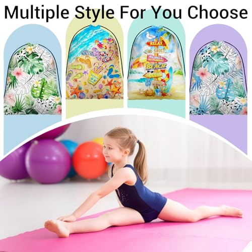Image of Gymnastics Grip Bag Coastal Pouch String Bag for Travel Colorful Flip Flop Print