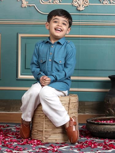 Image of POLKA TOTS Boys Cotton Pathani Set | Premium Pathani Kurta & Pyjama Set for Boys | Kurta Pajama for Kids Boy | Pathani Suit for Kids, Baby Boys & Toddlers | Ethnic Wear for Boy