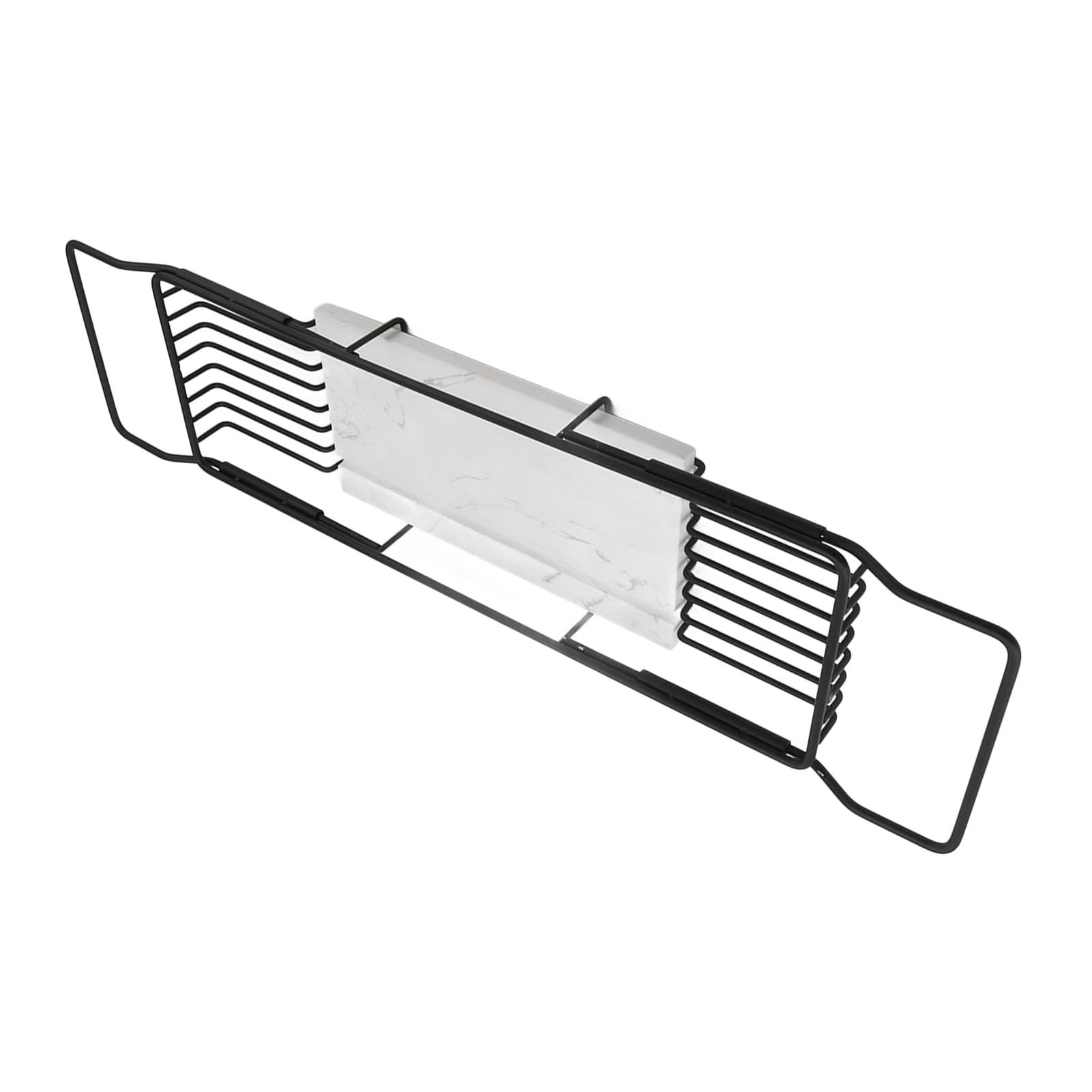 Bandeja de acero inoxidable para bañera con lados extensibles, organizador de baño para un fácil almacenamiento y exhibición de accesorios, ideal para relajarse y mantener lo esencial al alcance