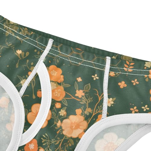 KLL Stylish Embroidery Bee Butterfly Flowers Moss Green Toddler Boy Soft Nighttime Underwear Cute Children Panties4