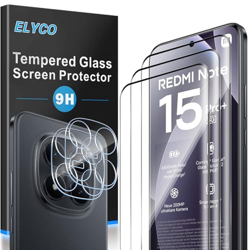 ELYCO Schutzfolie Kompatibel mit Xiaomi Redmi Note 15 Pro Plus/Note 15 Pro+ 5G/