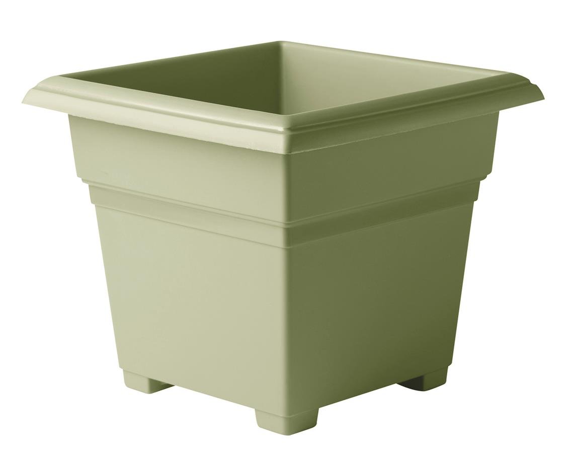 Root & Vessel Countryside Square Tub Planter, Sage, 18-Inch