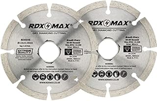 RDXMAX ® 115mm Diamond Cutting Discs for Angle Grinder | Pack of 2  Fast, Clean Cut on Concrete, Tiles, Stones, Marble and Ceramics