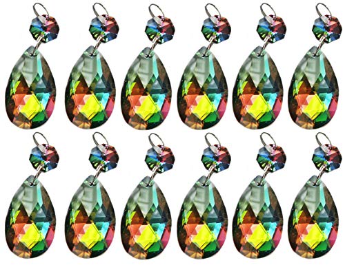 Perles de verre vitrail arc-en-ciel pour ornements d'arbre de Noël et mariage