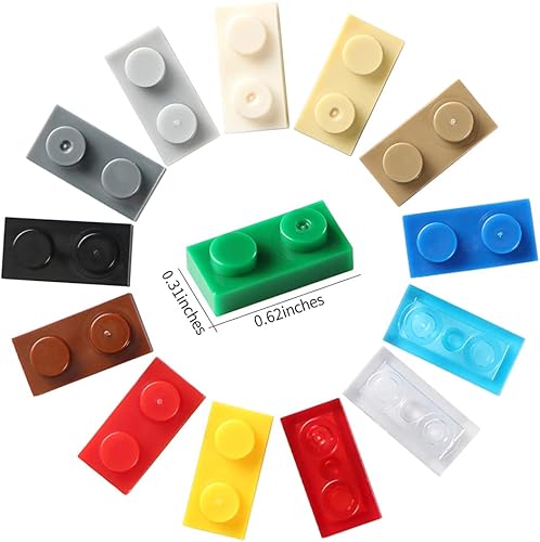 Miniatura 4 de Feleph Basic Parts - Juego de 700 piezas de platos de 1 x 2 multicolor, juego creativo, accesorios clásicos compatibles con 3023 principales placas