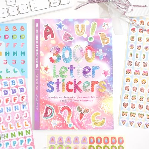 3000+ Pcs Alphabet Sticker for Journaling Fun & Colorful Craft Letter Stickers for Junk Journal Scrapbooking Supplies Ideal DIY Decorative Gift for Women Teen Girls
