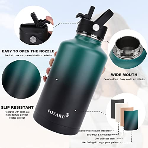 Water Bottle Insulated 32oz 40oz 64oz 128oz Straw Lid Spout Lid & 3 Lids, Leak Proof, Vacuum Insulated,Stainless Steel Water Bottle Wide Mouth for Sports, Gym or Office, BPA-Free Keep Cold 24H Hot 12H 5 Water Bottle Insulated 32oz 40oz 64oz 128oz Straw Lid Spout Lid & 3 Lids, Leak Proof, Vacuum Insulated,Stainless Steel Water Bottle Wide Mouth for Sports, Gym or Office, BPA-Free Keep Cold 24H Hot 12H - Image 3