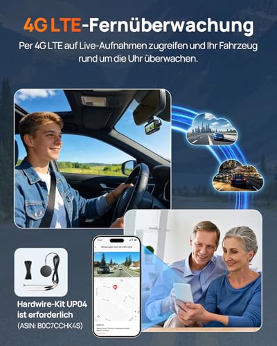 70mai A810 Lite Dashcam Vorne Hinten, 4K Dashcam Auto HDR - Keine SD-Karte – Ansicht 5