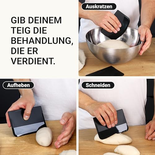 BREADLYST® Premium Teigschaber Set – Teigkarte, Teigspachtel und Teigschneider mit gerader & runder Kante (14,5 cm) – BPA-freier… – Ansicht 5