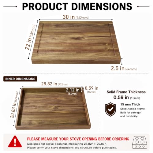 Buruis Cubierta de Cocina de Madera Acacia 76x56 cm miniatura 3