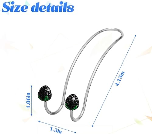 Miniatura 2 de BESULEN Ganchos decorativos de fresa para automóvil, paquete de 2 organizadores de respaldo de asiento con diamantes brillantes, ganchos de AB