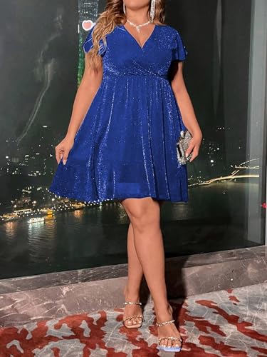 Robe trapèze à paillettes ample col V pour masquer les complexes en soirée