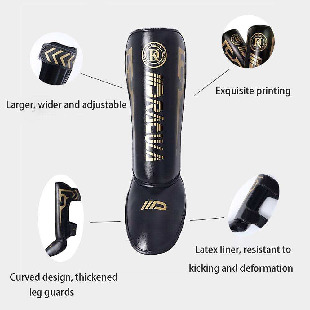 Paratibia per Muay Thai Allenament,Paratibia Kick Boxing,Paratibie Muay Thai,PU Pelle Muay Thai Protezione,Leggere,per Le Gambe,er Le Arti Marziali,Sparring,Kickboxing,Karatè