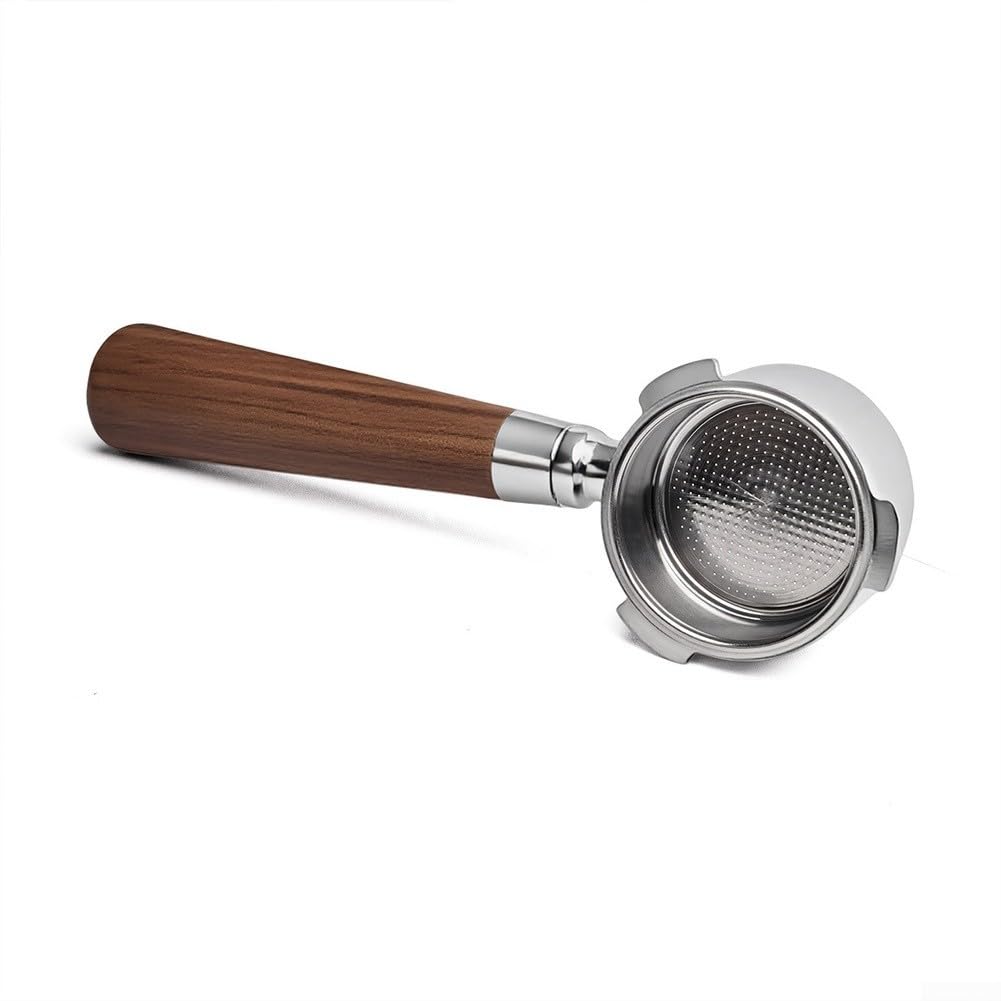 51MM Portafiltro senza fondo per Dedica EC680 EC685 EC885 con occhielli da 5,5 mm - Portafiltro in acciaio inox manico in legno per accessori espresso