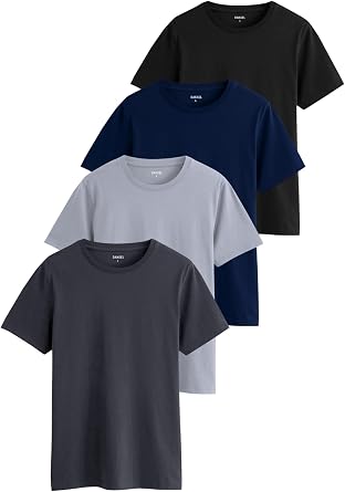 Unisex 4-Piece Basic T-Shirt   100% Cotton   Comfortable Cut   Suitable for Daily Use