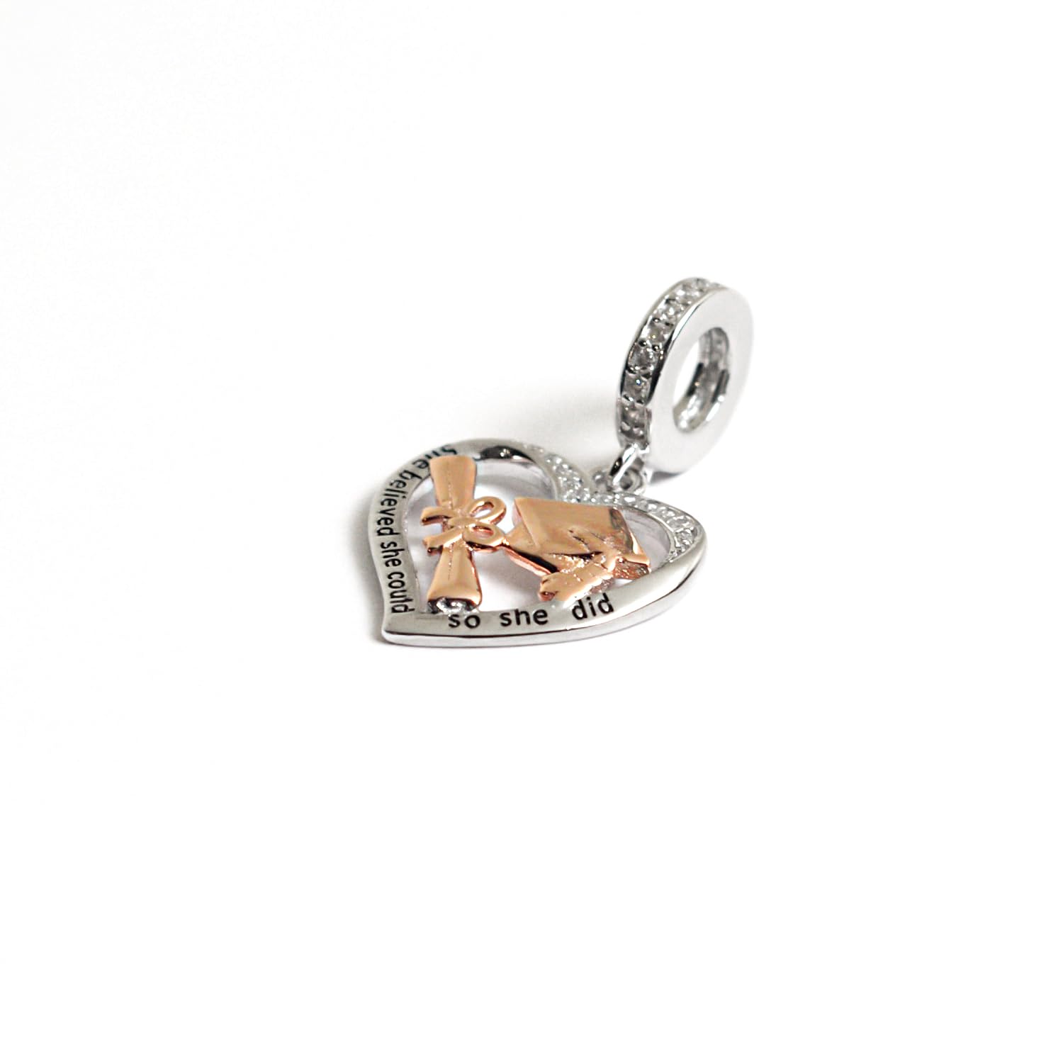Charm Laurea Compatibile Tutte Marche Pendente Diploma Gufo Pergamena Cappello Libro Cuore Stella Compleanno Anniversario Ciondoli Originale Bead Argento