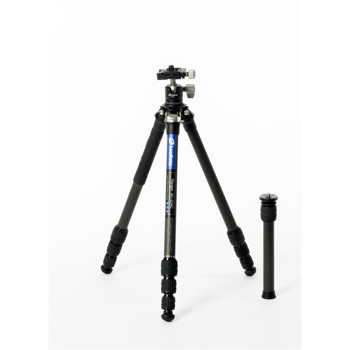 Leofoto - Ranger - Treppiede in carbonio per fotocamere - Capacità di carico di 6 kg - Piedini estensibili - Altezza minima da 5,7 cm ad un'altezza