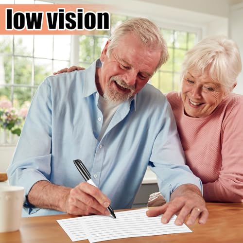 Feifeiya 2 Pack Low Vision Paper Notebook 5.5 x 8.5 Bold Thick Line Writing Paper Pad 200 Pages Wide