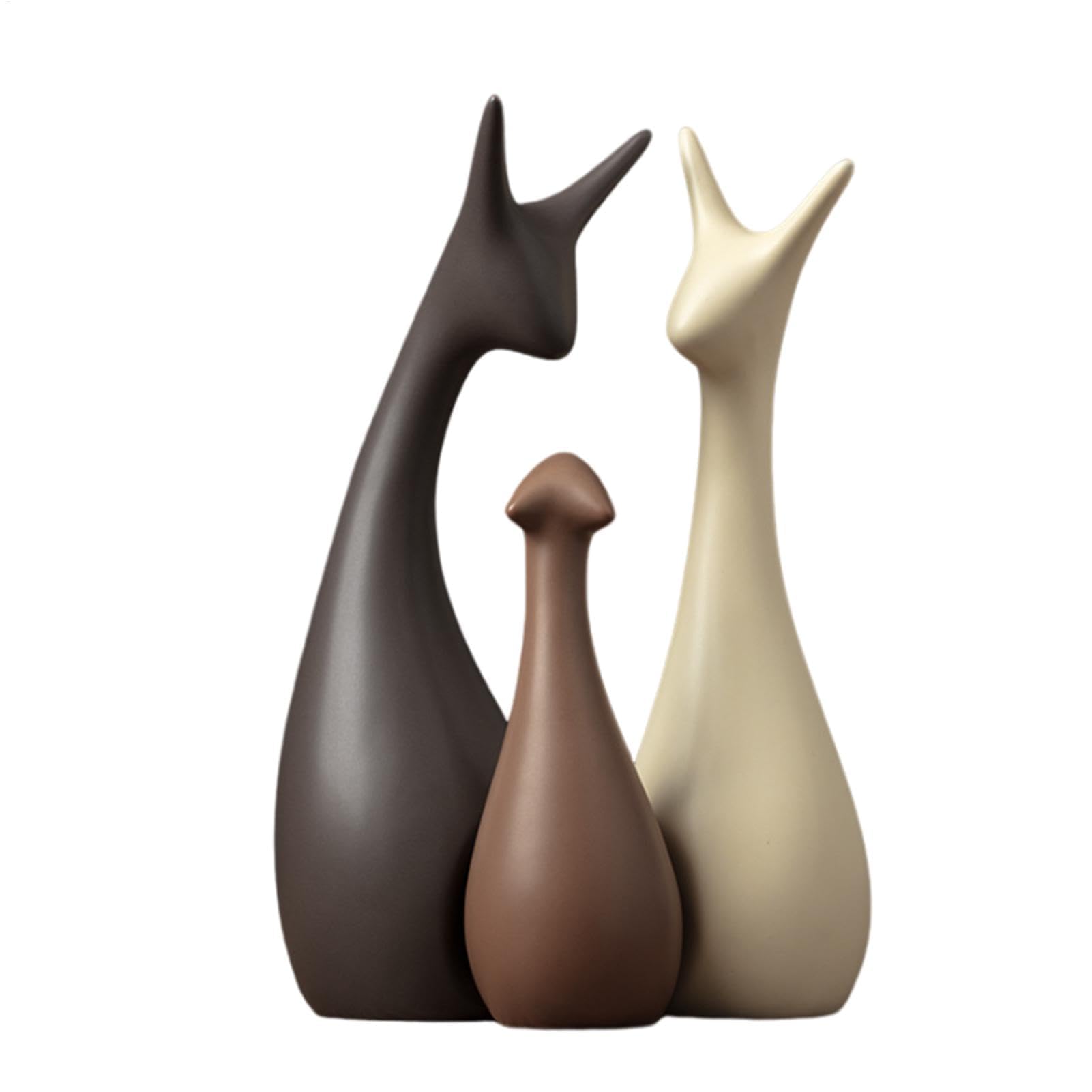 Rzeźba statuy rodziny trzech osób Nowoczesne figurki ceramiczne - statuetki artystyczne, urocze akcesoria domowe, zabawa