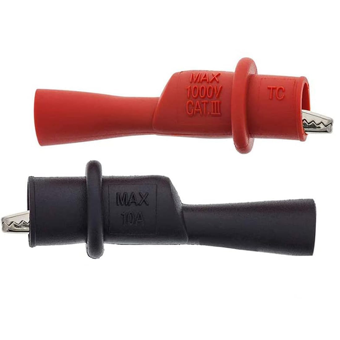 Multimeter Alligator Clips, 2 Pcs Push on Clips Set Insulated Crocodile Clamps for Test Extension, Crafts, Electrical Testing