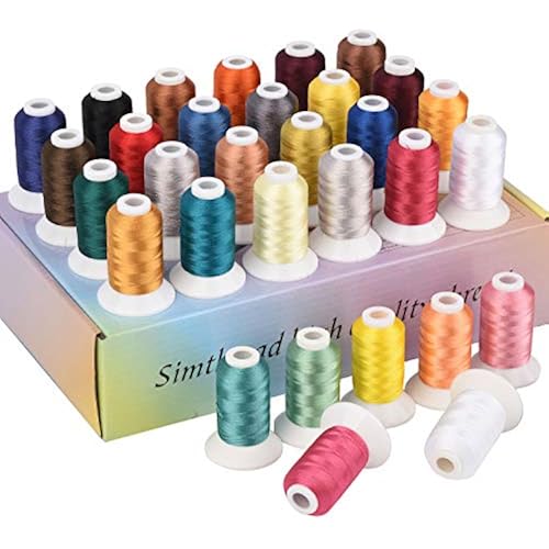 Simthread 32 Madeira Colors Polyester Embroidery Machine Thread Kit 500M (550Y) Similar to Madeira Robinson-Anton Color - Assorted Color 3