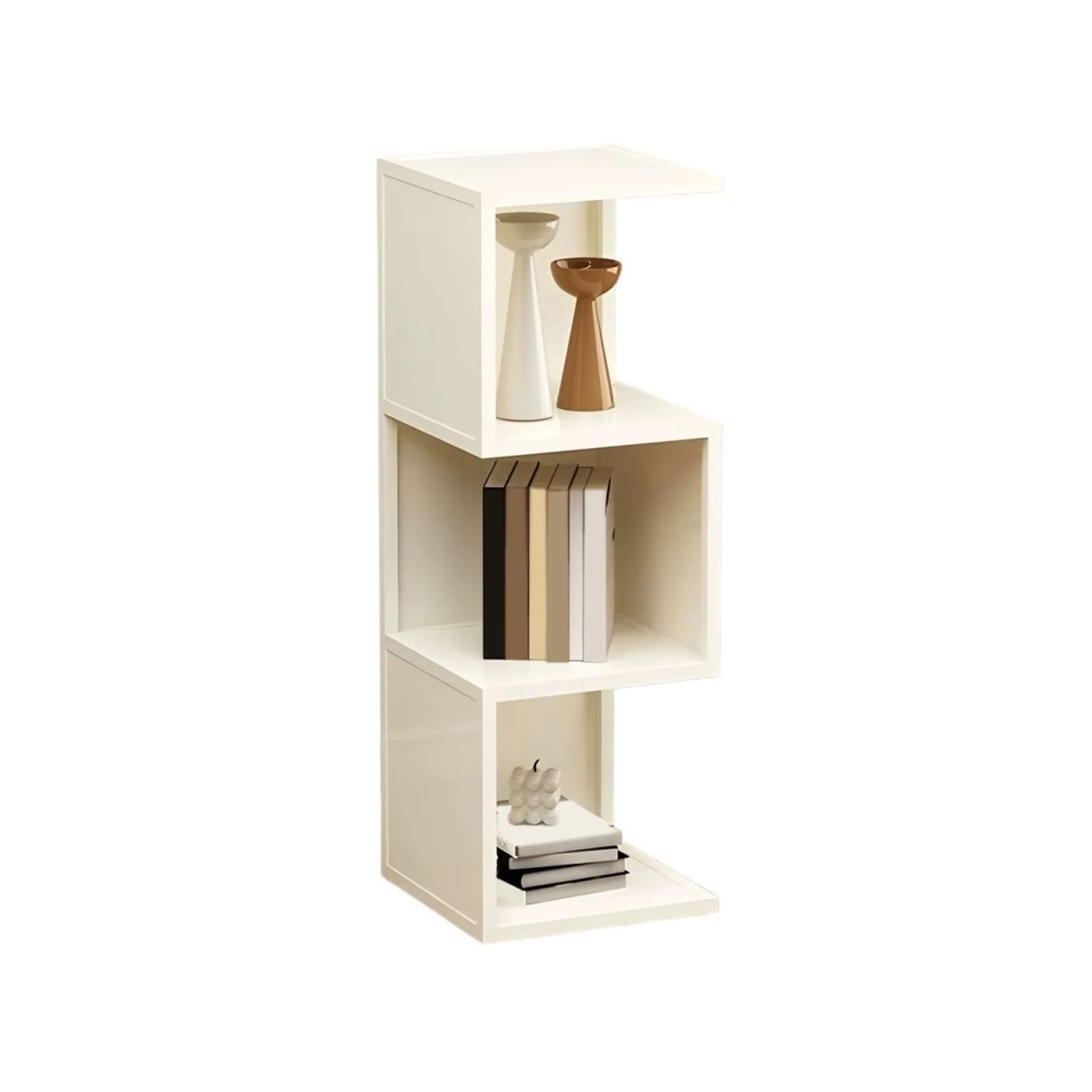 Shihan-2015 Bookcase Floor-standing Home Display Stand Iron Bookshelf Minimalism Style Shelving Display Shelf(White)
