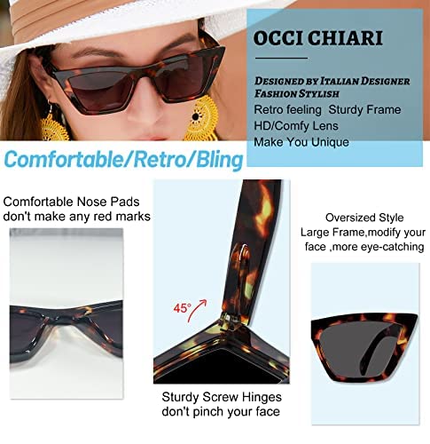 OCCI CHIARI Large Sun Reading Glasses 2.5 for Women Cateye Sun Glasses Fashion Sun Readers for Lady Thick Frame (Brown Tortoiseshell,250) - Image 3