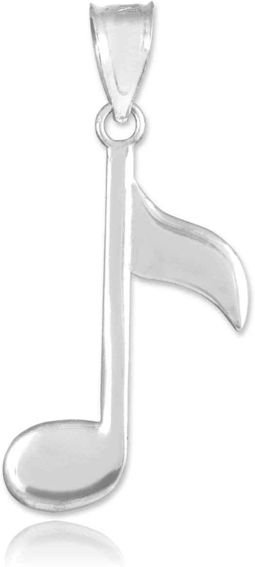 Claddagh Gold Musical Jewelry 925 Sterling Silver Eighth Note Charm Pendant