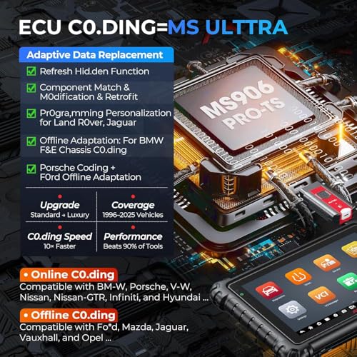 Autel MaxiSYS MS906 PRO-TS Scanner: 2026 MS906Pro TS Up of MP900TS MK900TS MP900BT Kit MS906 MAX, Full TPMS & OE C0ding, Bidirectional Tool, 3000+ Active Test, 36+ Service, CAN FD&DoIP, Auto Scan 2.0 - Image 4
