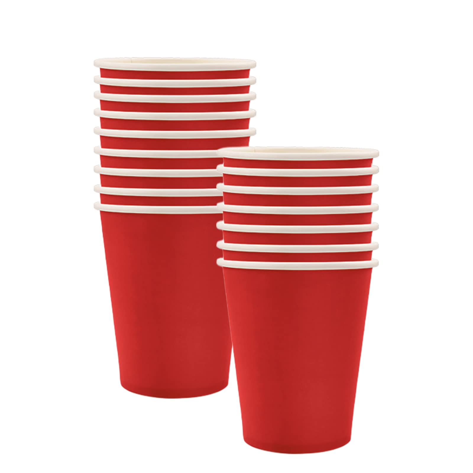 Mienocol 32pcs Red Paper Cups,9oz Disposable Tableware Party Cups Solid Colour Paper Cups Party Drinking Cups for Birthday,Wedding,Picnic, BBQ,Bar,Restaurant and Party Supplies Table Decorations