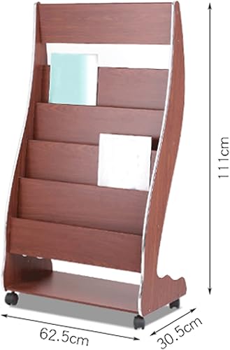 Miniatura 2 de Revistero Revistero de piso Revistero de Madera,Estante de almacenamiento,Estante de exhibición,Suministros de oficina,Revisteros fáciles de Mover