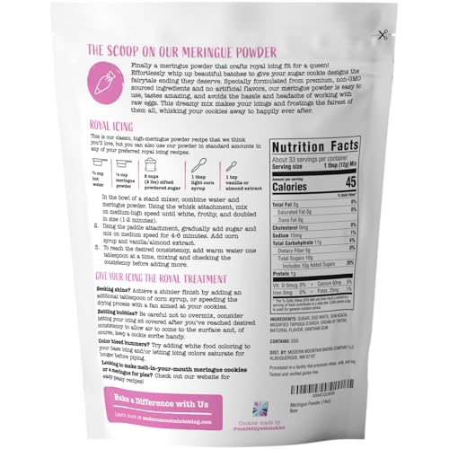 Meringue Powder (14oz) For Royal Icing, Premium Quality, High Egg White Formula, Create Incredible Royal Icing or Frosting for Sugar Cookies, Naturally Flavored, Verified Gluten Free, Non-GMO Sourced