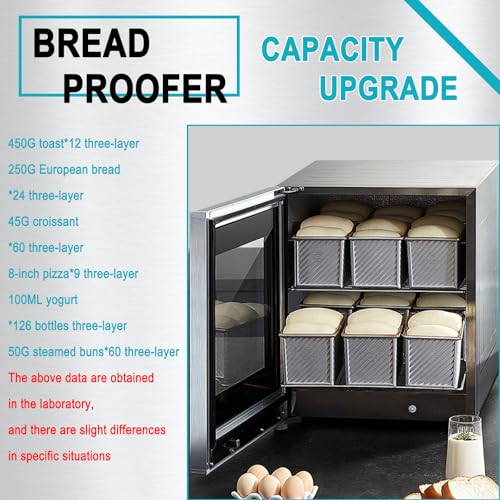 Edelstahl-Teig-Proofer mit Feuchtigkeitskontrolle für perfekte Sauerteig-, Hefe- und Brioche-Gärung