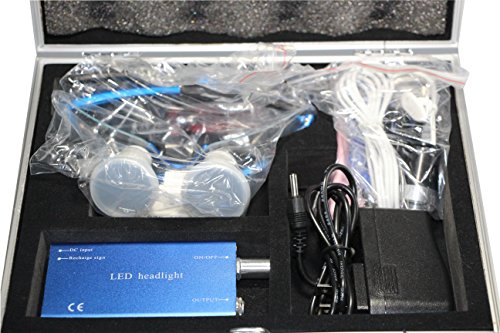 Dental Power TDN01 Dental Power Dental Binocular Loupes 3.5X 420Mm + Led Head Light Lamp +Aluminum Box thumb #2