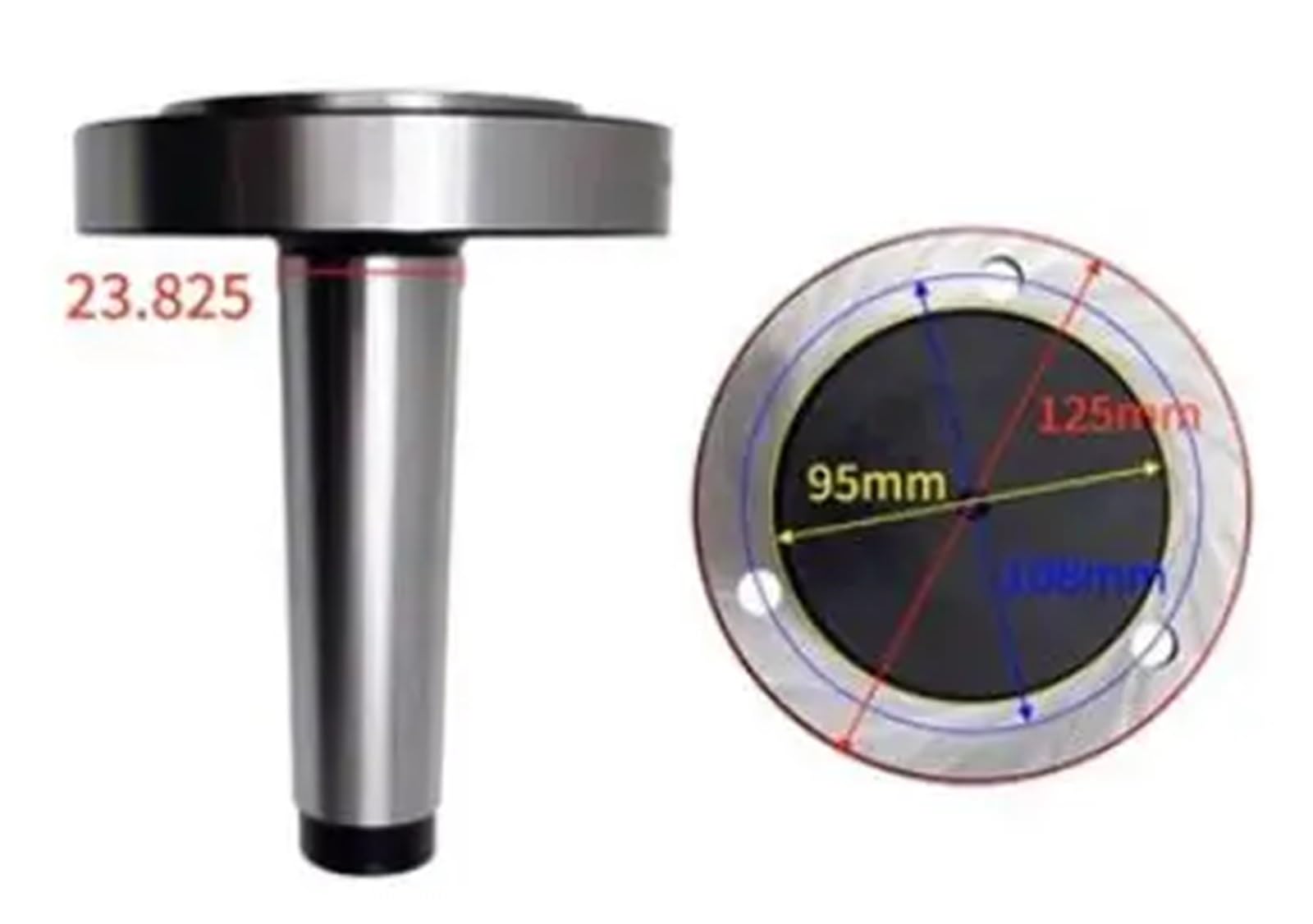 Adapter uchwytu tokarskiego 125 Chuck Kołnierz Morse'a Stożkowy uchwyt tokarski Adapter Kołnierz Mocowanie Typ MT2 MT3 do uchwytu tokarskiego 125MM (Adapter MT3-125)