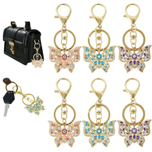 Porte-clés papillon violet et rose pour personnaliser votre sac