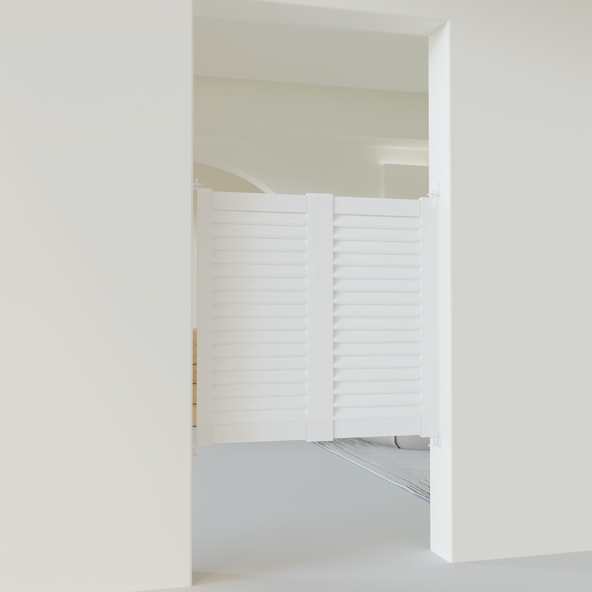 FRMSAET Charnières de porte pivotante Angle ajustable Quincaillerie de porte par gravité Charnières pivotantes à fermeture automatique et à pivotement dans les deux sens (Blanc, 2 paquet)