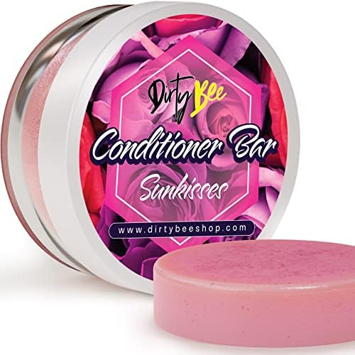 Dirty Bee Vegan Conditioner Bar - All Natural Deep Conditioner for Dry Damaged Hair - Cleansing, Smoothing & Volumizing Straight & Curly Hair Care Products Travel Size, 50-75 Washes