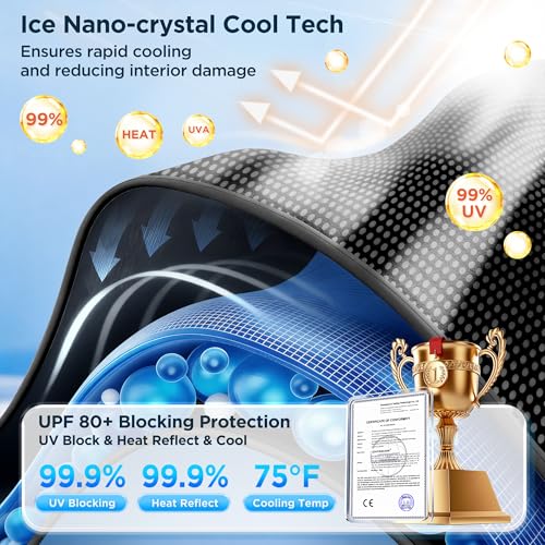 Image of 2026 Upgraded for Tesla New Model Y Juniper 2025 2026 Sunshade Roof [No Sag,Ice-Crystal Cooling Coatings] Heat Insulation Glass Roof Sun Shade for Tesla Model Y Accessories 2025 2026 Black