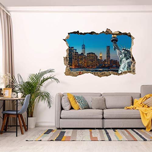 Wandmotiv24 Adesivo da Parete 3D New York Skyline