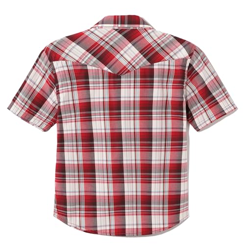 Boy's Toddler Child Kids Casual Dress Western Short Sleeve Snap Plaid Button Down Shirts2