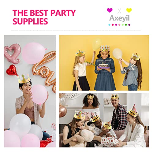 38 Pcs Paper Crowns, Paper Crowns For Kids Boys Girls Adults Princess Prince King, Classroom Crown, Birthday Party Hats With Gold Gem Jewels Number Letter Stickers, Diy Decorate Decor Favor Supplies #TOP4