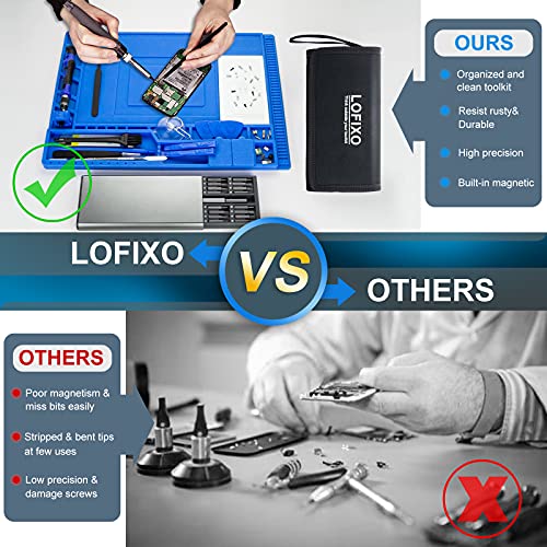 Computer Tool kit,Ps4/Laptop screwdriver kit,LOFIXO 92-Precision screwdriver set with spudger,Electronics Repair Tool kit for iPhone,Ps3/Ps5,pc,Xbox one controller,Mac,Nintendo Switch,Eyeglass,tablet