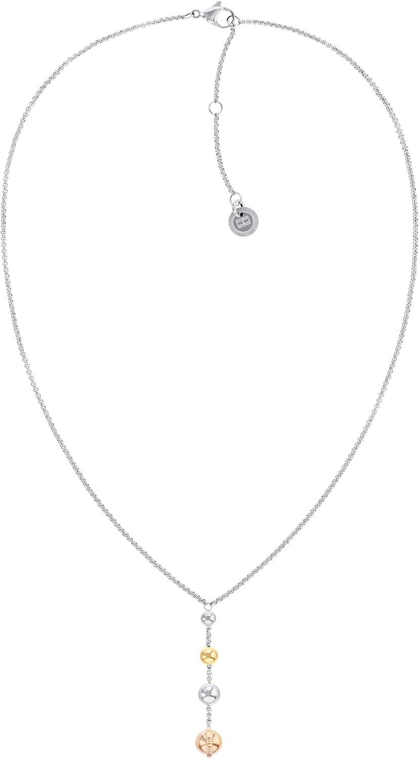 Tommy Hilfiger Women's Pendant with Chain, Stainless Steel, TRI Color, Easy to Dress Up or Keep Casual, (Model:2780819)