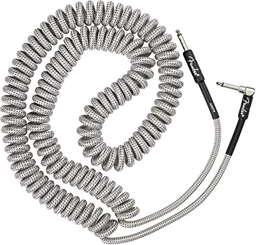 Fender Professional Series Tweed Coiled Instrument Cable, Guitar Cable, Guitar Accessories, Straight/Angle, Red, 30ft - image 4