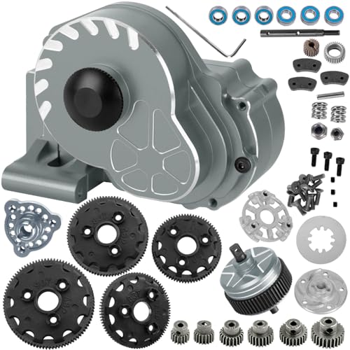 BRCatWPark RC Upgrades Part for 1/10 Slash/Rustler/Stampede/Bandit 2WD (VXL) Drag Slash/Bigfoot,Transmission Gearbox & 48P Gear & Slipper Clutch Kit Pressure Plate & Complete Differential,Titanium