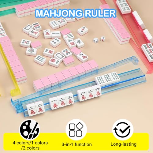 Set de 4 soportes para Mahjong acrílicos transparentes miniatura 4
